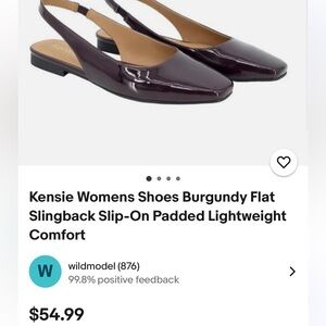 Kensie Women's Burgundy Patent Slingback Flats